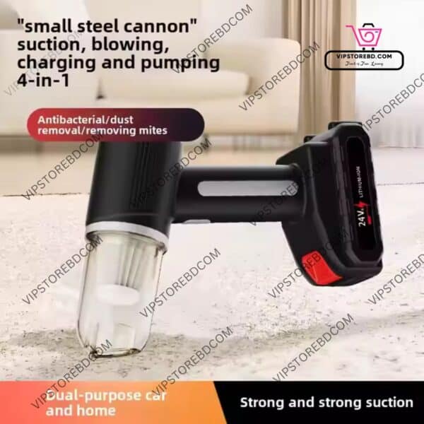 Compact Cordless Handheld Vacuum Cleaner Touching Carpet Surface