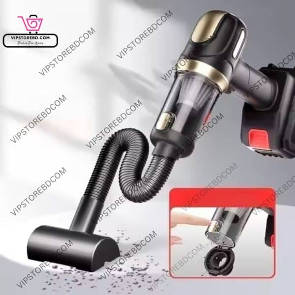 Vacuum Cleaner Cleaning Carpet with Attached Nozzle and Extension Pipe