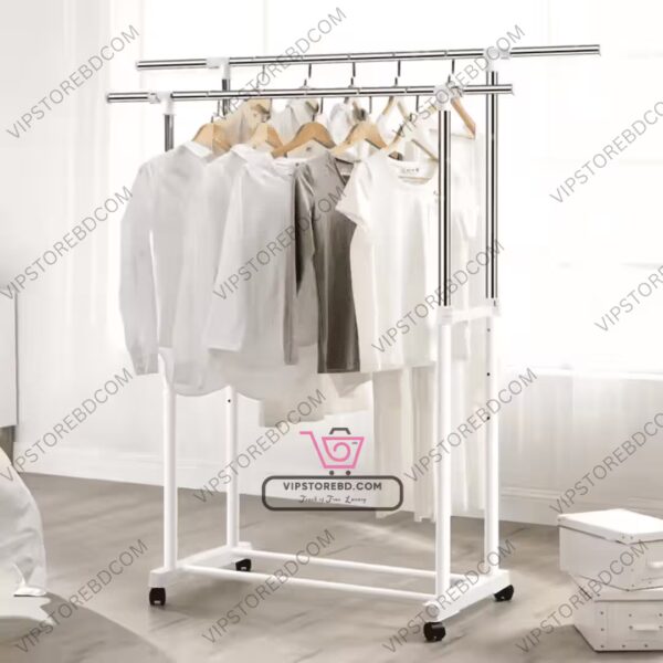 Clothes drying rack in dressing room used for display and drying