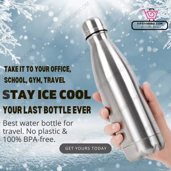 Thermal bottle for school, gym, office or travel – BPA-free and plastic-free