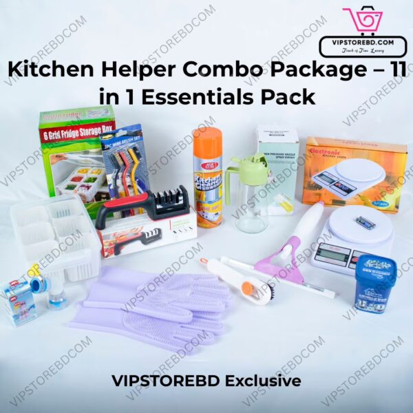 VIPSTOREBD kitchen helper combo 11-in-1 essentials pack with all products displayed.