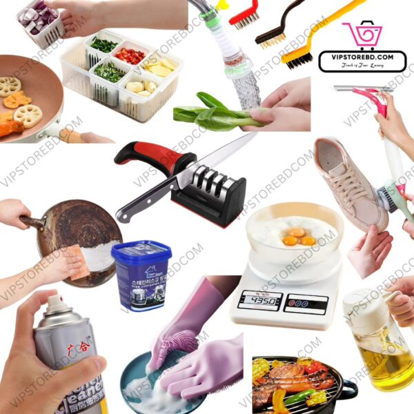 Kitchen helper combo package products in use, showing real action benefits.
