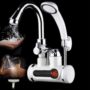 Instant Electric Hot Water Tap – 3000W Fast Heating Faucet with LED Display & Hand Shower | VIPStorebd