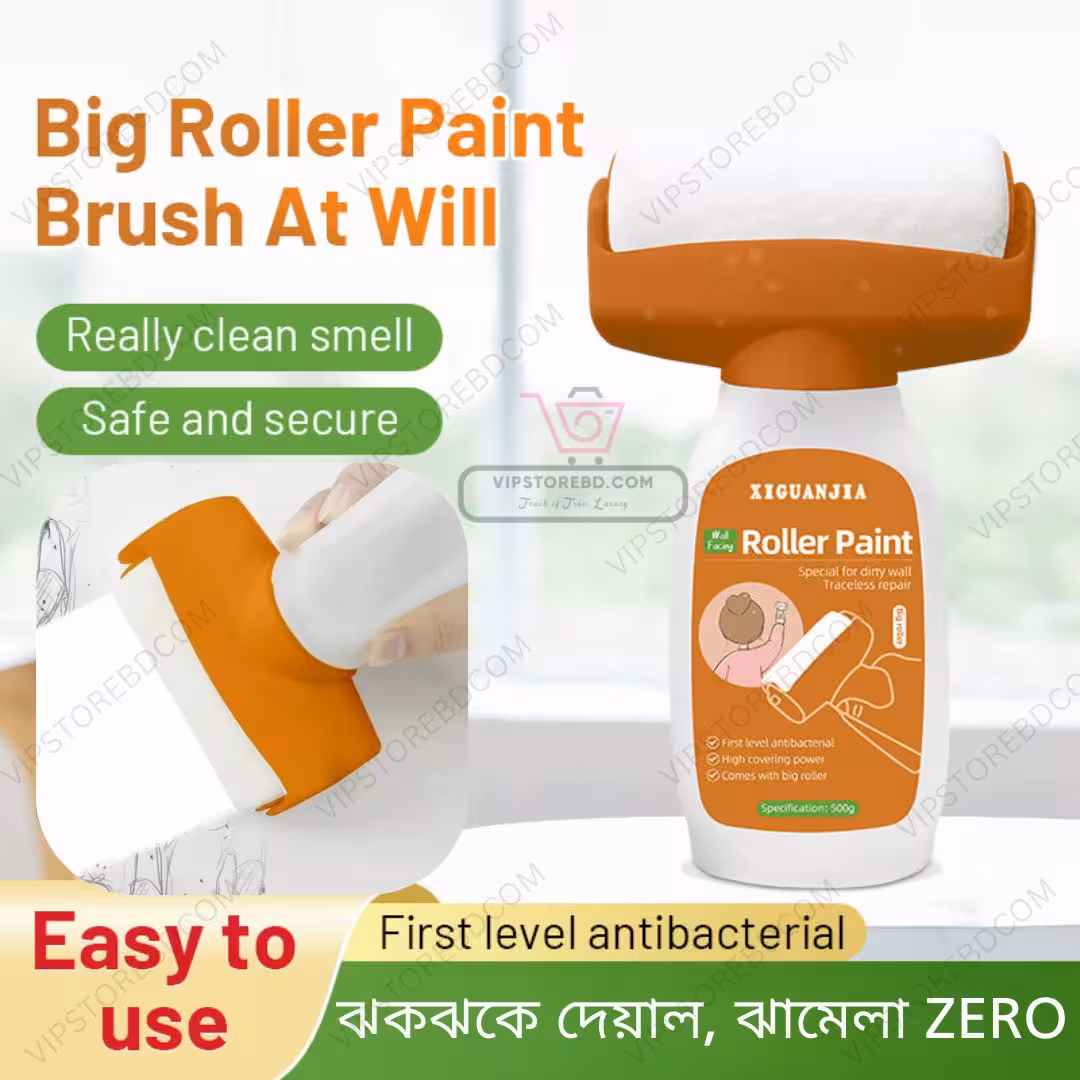 Professional 360° Wall Repair Roller Paint – Anti-Bacterial, Easy to Use, Big Roller Brush | VIPStorebd